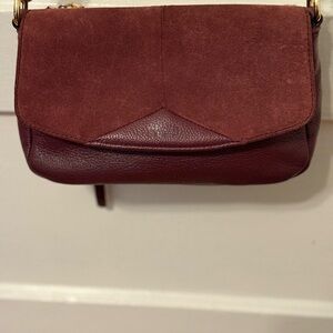 Aimee Kestenberg Burgundy Leather Crossbody Bag